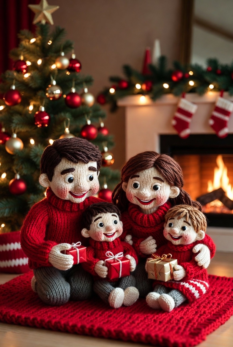 The family celebrates Christmas late